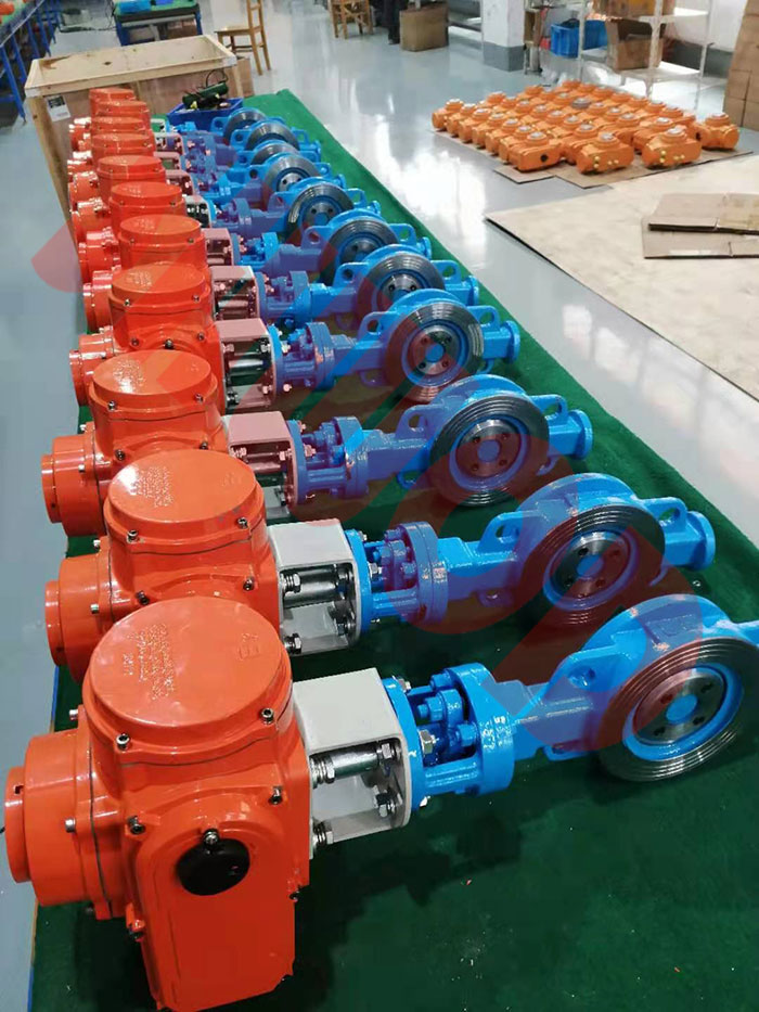 湖南客戶第二批HJCA16海角官网硬密封蝶閥出廠前檢驗